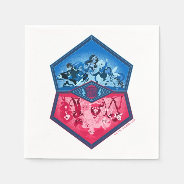 DC Toppen Hero Girls Teamwork Battle Pappersservett (Framsidan)