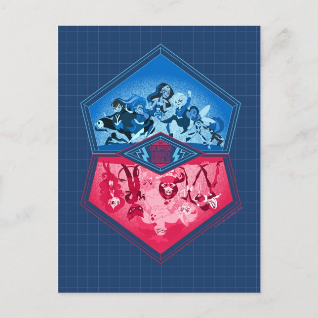 DC Toppen Hero Girls Teamwork Battle Vykort (Framsida)