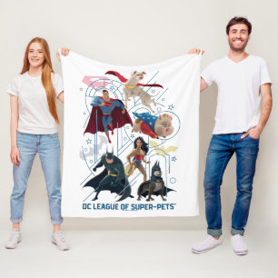 DC Trinity Heroes & Toppen-Pets Fleecefilt