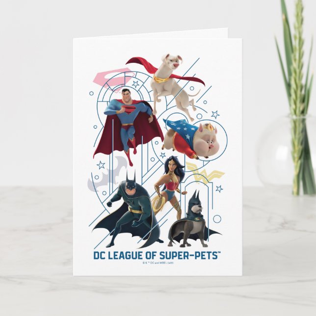 DC Trinity Heroes & Toppen-Pets Kort (Framsida)