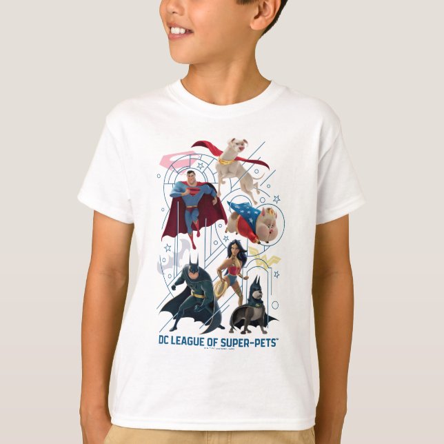 DC Trinity Heroes & Toppen-Pets T Shirt (Framsida)