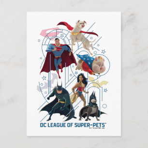 DC Trinity Hjältar & Super-Husdjur Vykort