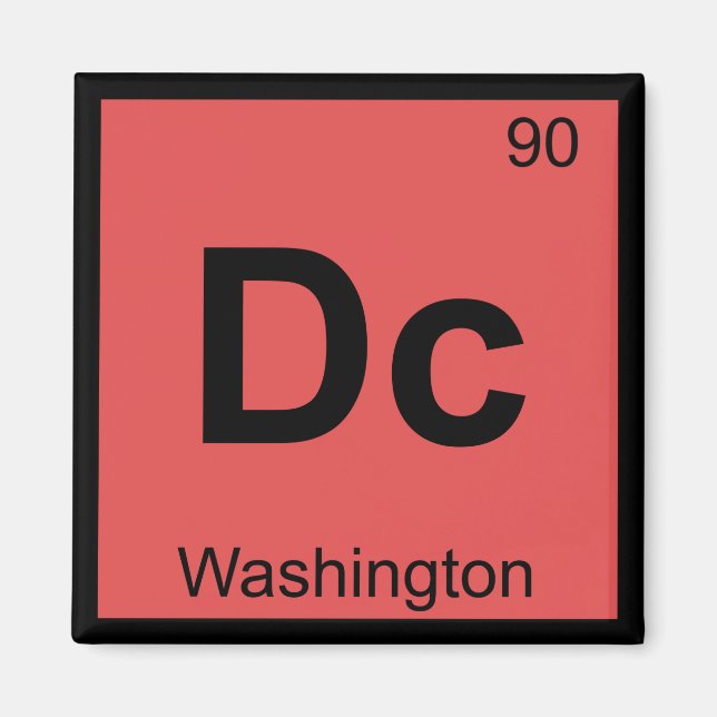 Dc - Washington Chemistry Periodic Bord Symbol Magnet (Framsidan)