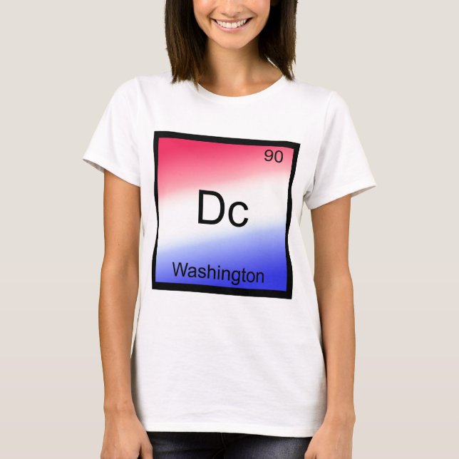 Dc - Washington, Kemiskt Element Symbol T Shirt (Framsida)