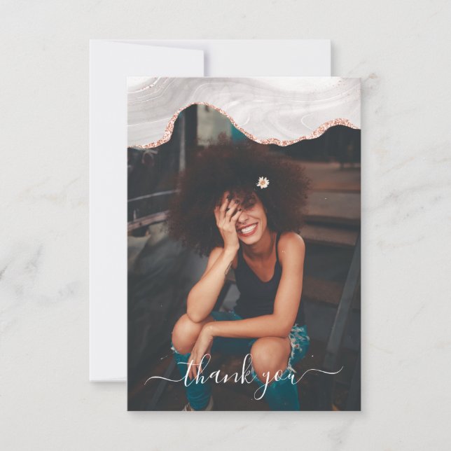 DC WHITE & RO GULD BLACK FOGRA AGATE MONOGRAM TACK KORT (Framsida)