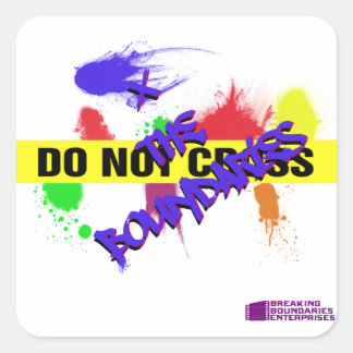 DC/XtheBoundaries Square Stickers, Glossy Fyrkantigt Klistermärke