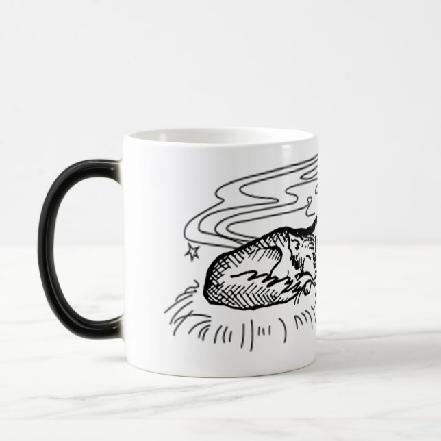 Dck-klassiker som sovar hunddesign magisk mugg (Vänster)
