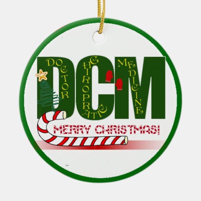 DCM DOKTOR CHIROPRAKTISK LÄKEMEDEL CHRISTMAS JULGRANSPRYDNAD KERAMIK (Framsidan)