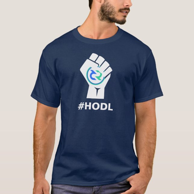 Dcr-logotyp för HODL Decred: Vit T-shirt (Framsida)
