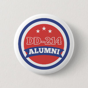 DD-214 Alumni-arméns veteranska militära Pension Knapp