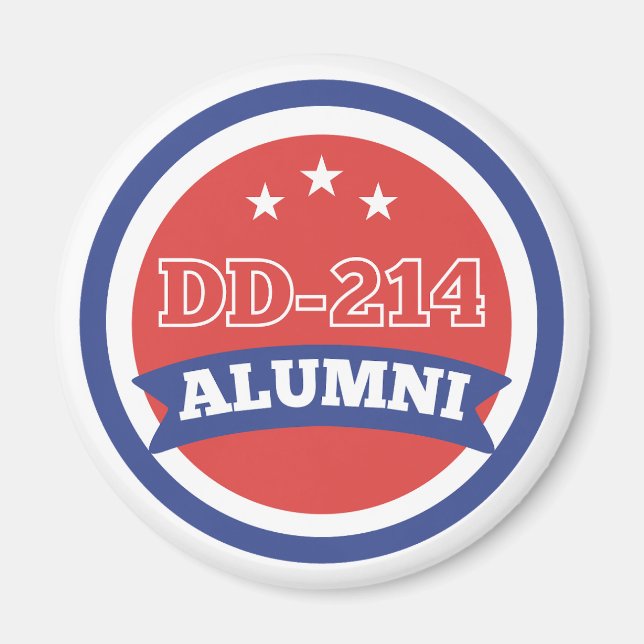 DD-214 Alumni-arméns veteranska militära Pension Magnet (Framsidan)