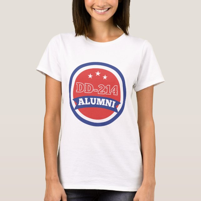 DD-214 Alumni-arméns veteranska militära Pension T Shirt (Framsida)