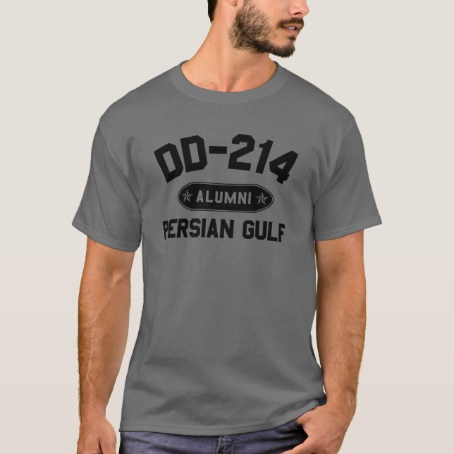 DD-214 Alumni Persian Bukt Irak Krig Veteran DD214 T Shirt (Framsida)