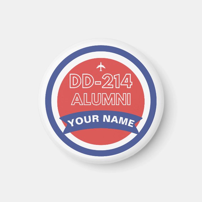 DD-214 Alumni Personlig Airforce Pension Magnet (Framsidan)