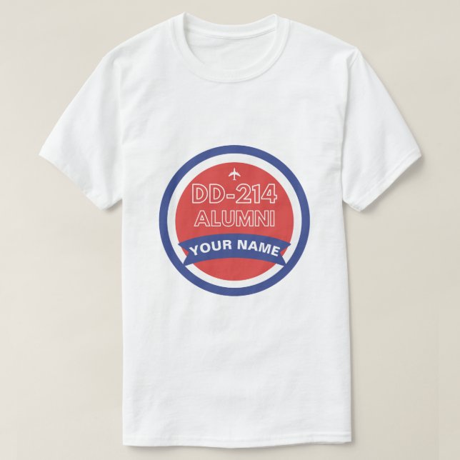 DD-214 Alumni Personlig Airforce Pension T Shirt (Design framsida)