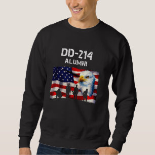 Dd 214: Alumni, retrerad militär veteran Flagga oc Lång Ärmad Tröja