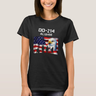 Dd 214: Alumni, retrerad militär veteran Flagga oc T Shirt
