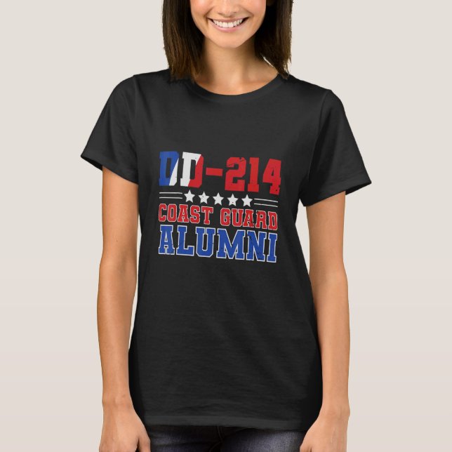 Dd 214 Alumni Veteran Kusten Guard Patriotic T Shirt (Framsida)