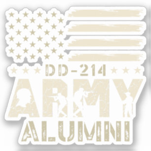 DD-214 Armé Alumni Militär US Flagga Veteran Klistermärken
