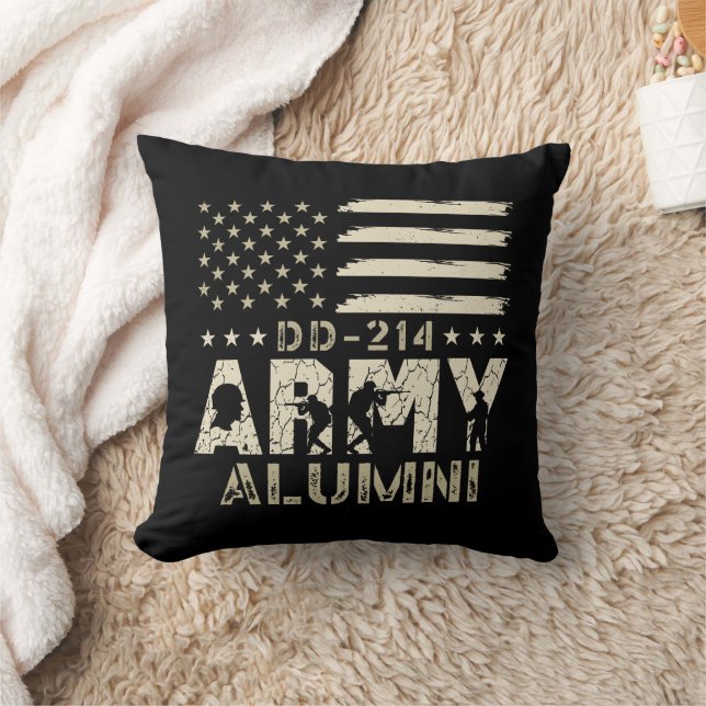 DD-214 Armé Alumni Militär US Flagga Veteran Kudde (Filt)