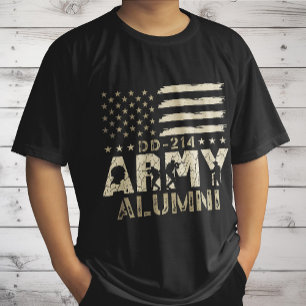 DD-214 Armé Alumni Militär US Flagga Veteran T Shirt