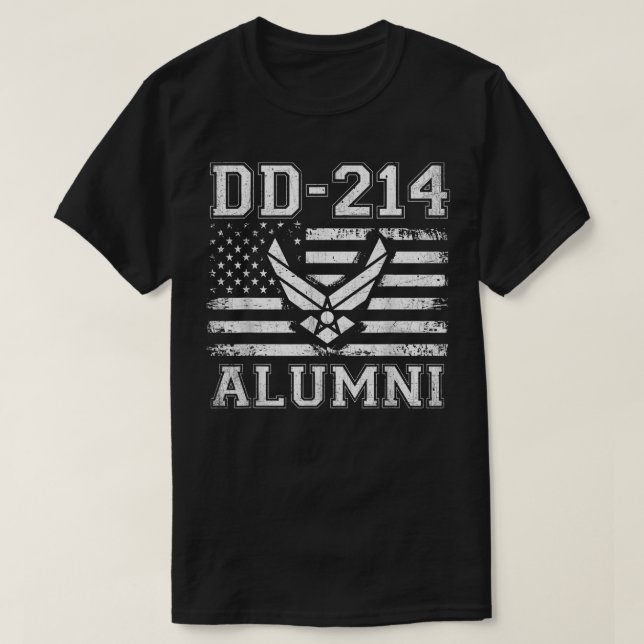 DD-214 US Luft Force Alumni Military Veteran Retir T Shirt (Design framsida)