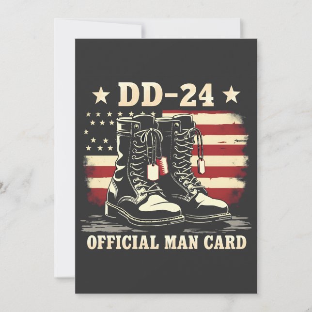 DD 24-Officiellers mankort Amerikanska veterandage Inbjudningar (Framsida)