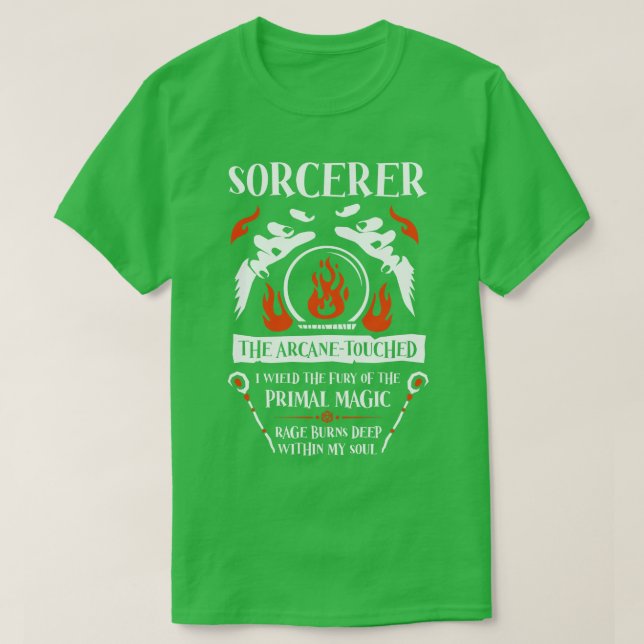 DD SORCERER Class Dungeons Dragons T Shirt (Design framsida)