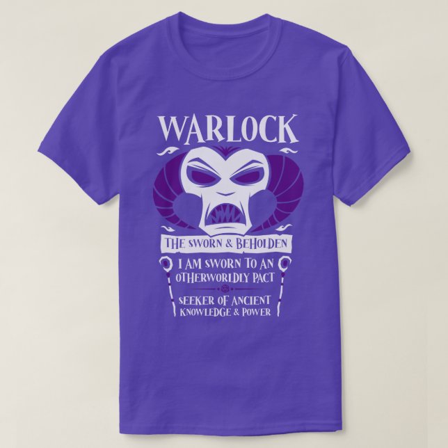 DD WARLOCK Klass Dungeons Dragons T Shirt (Design framsida)