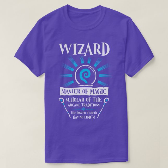 DD WIZARD Class Dungeons Dragons T Shirt (Design framsida)