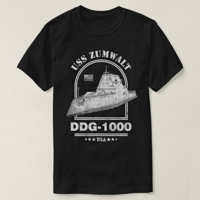 DDG1000 USS Zumwalt  T Shirt (Design framsida)