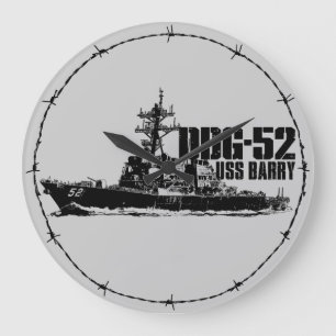 DDG-52 Barry Round (stor) väggklocka