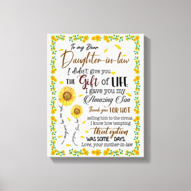 DDotter Älskare | Till min kära svärdotter Canvastryck (Framsida)