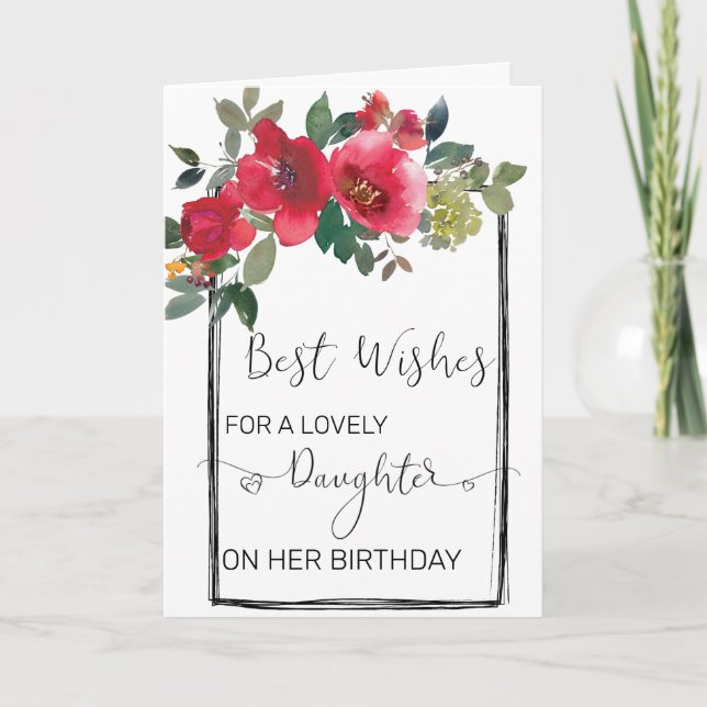 DDotter Anpassningsbar Blommigt Watercolor Birthda Kort (Framsida)