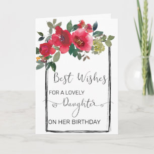 DDotter Anpassningsbar Blommigt Watercolor Birthda Kort