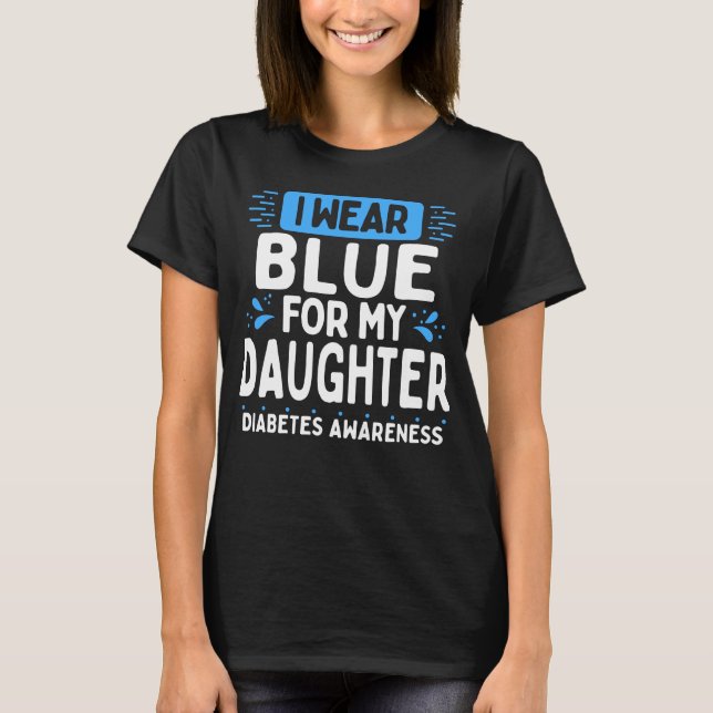 DDotter Diabetes Awareness Warrior Blue Ribbon T Shirt (Framsida)