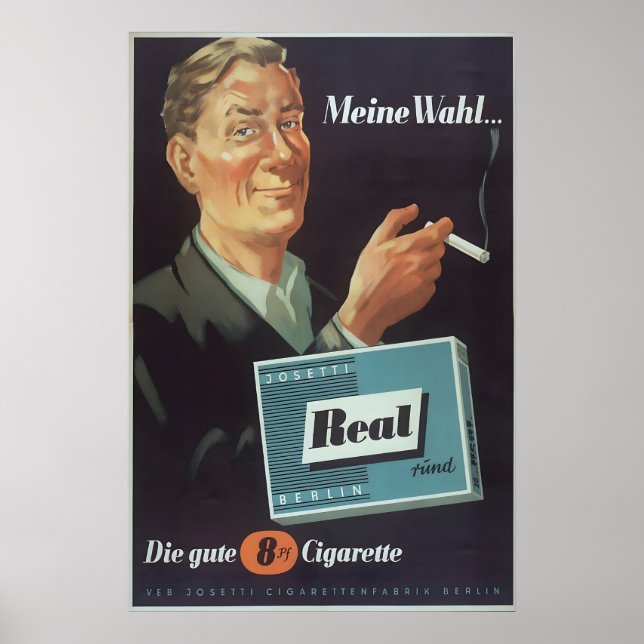 DDR Cigarettreklamaffisch Mitt val Riktigt Poster (Framsidan)