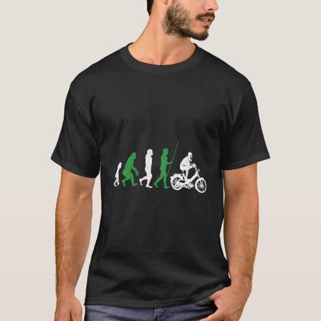 Ddr Moped Oldtimer Roller Mofa Scooter 2 Takter T Shirt (Framsida)