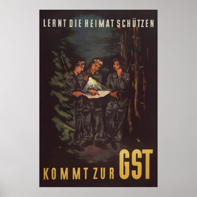 DDR-propagandaposter Gå med i gränsstyrkan Poster (Framsidan)