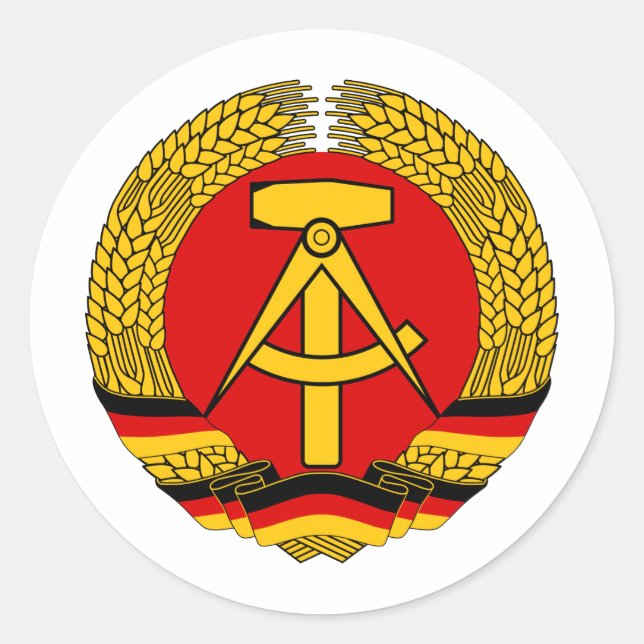 DDR Wappen Runt Klistermärke (Framsida)