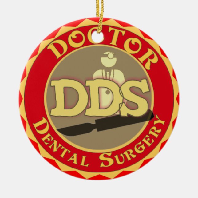 DDS DOKTOR DENTAL SURGERY CHRISTMAS ORNATION JULGRANSPRYDNAD KERAMIK (Framsidan)