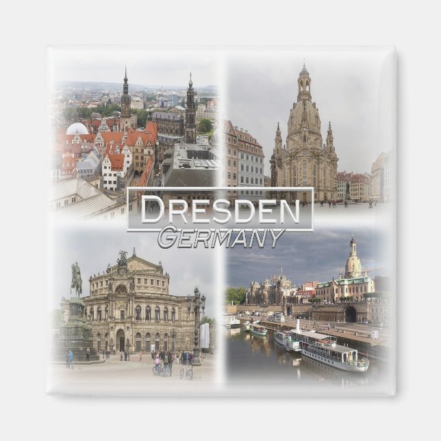 DE0107 Europa, Tysklant, Sachsen, Dresden, Fridge Magnet (Framsidan)