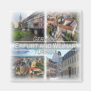 DE0122 Europa, Tysklant, Erfurt och Weimar, Fridge Magnet