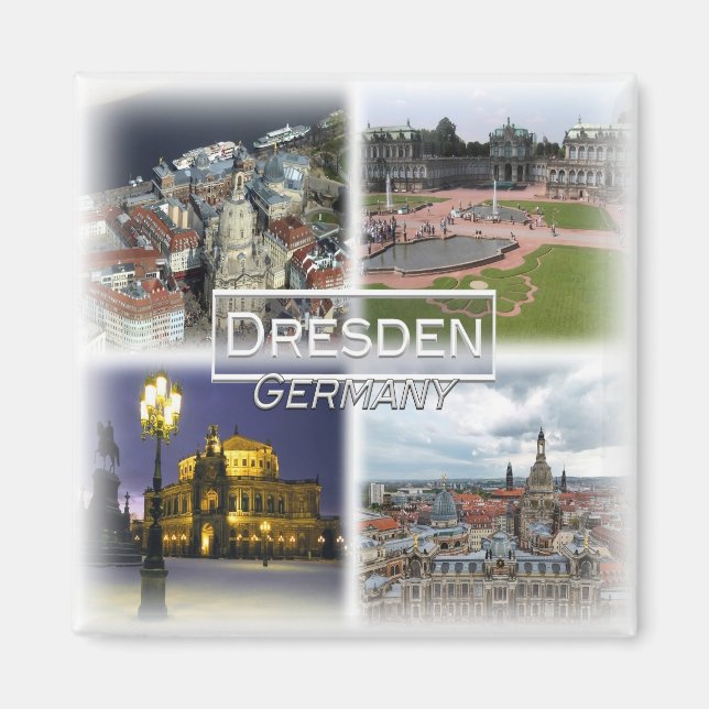 DE0126 Europa, Tysklant, Sachsen, Dresden, Fridge Magnet (Framsidan)