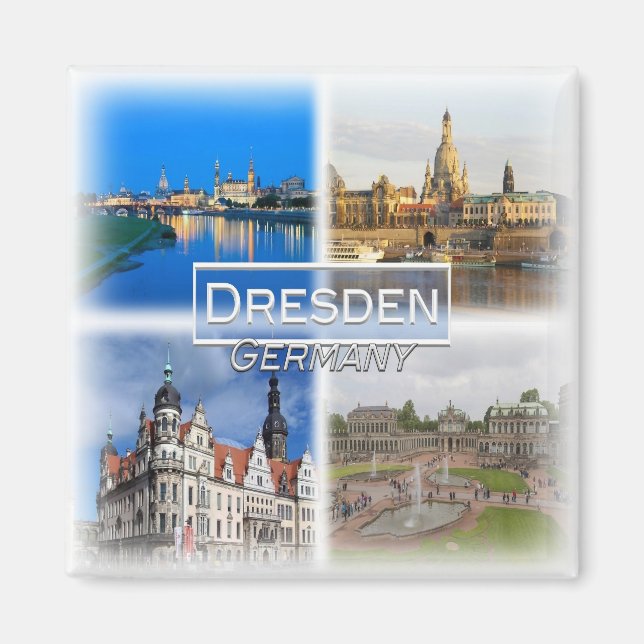 DE0127 Europa, Tysklant, Sachsen, Dresden, Fridge Magnet (Framsidan)