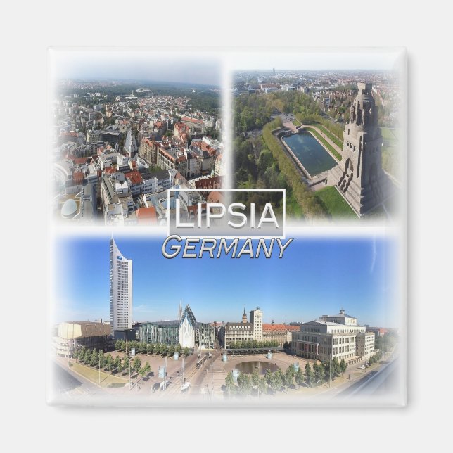 DE0128 Europa, Tysklant, Sachsen, Lipsia, Fridge Magnet (Framsidan)