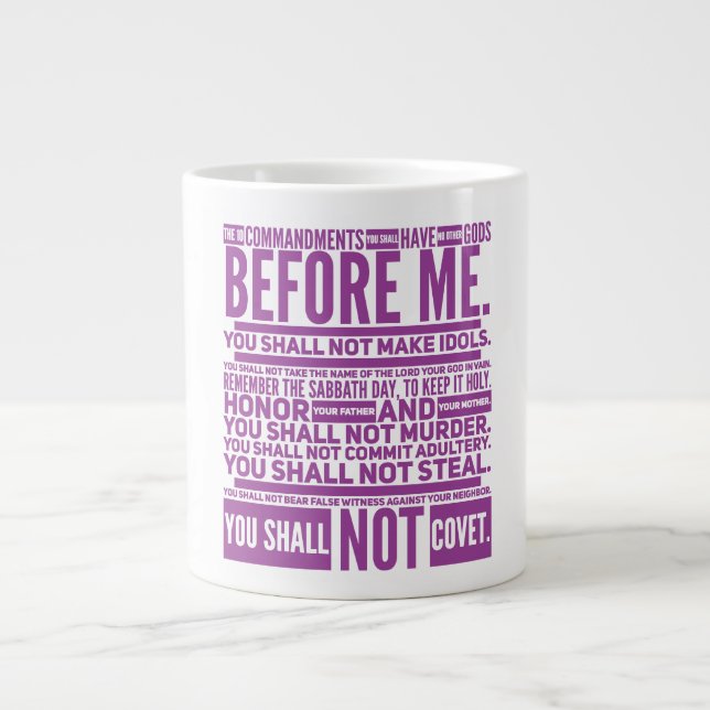 De 10 budorden Jumbo-mugg Jumbo Mugg (Framsidan)