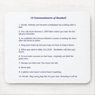 De 10 commandmentsna av baseball musmatta