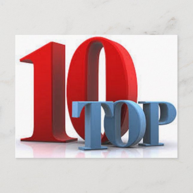 De 10 främsta vykorten vykort (Framsida)