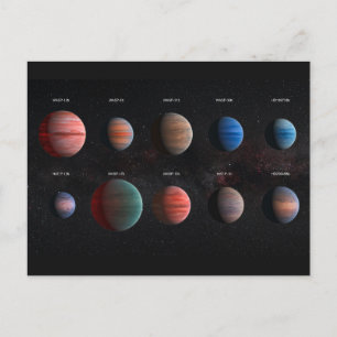 De 10 heta Jupiter Wasp exoplaneterna Vykort